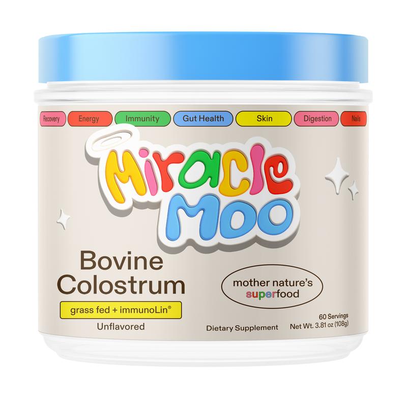 Miracle Moo sữa non bột | Unflavored | cỏ cho ăn sữa non với immunolin | sữa non bổ sung tự nhiên
