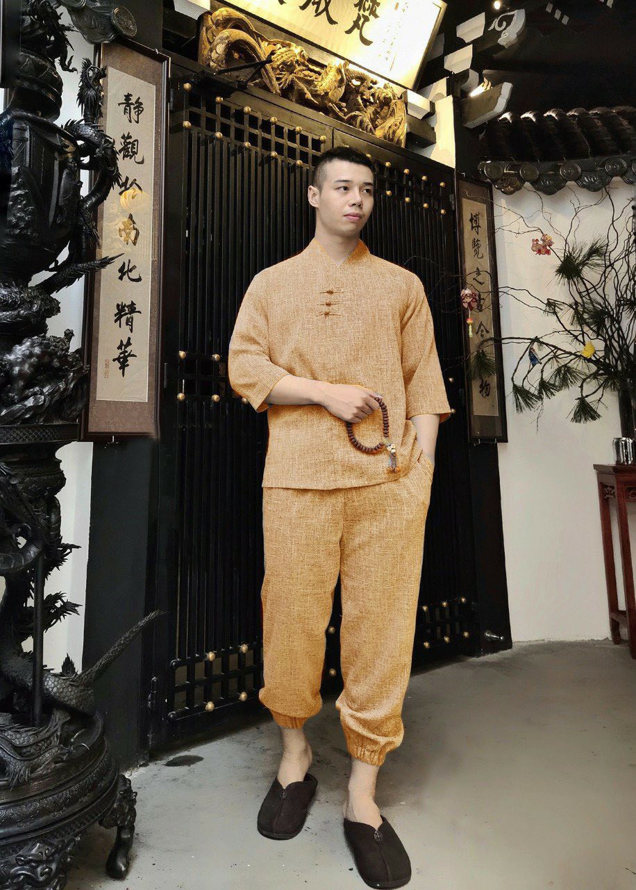 [HCM]SET ĐỒ LAM ĐI CHÙA CAO CẤP CHO NAM