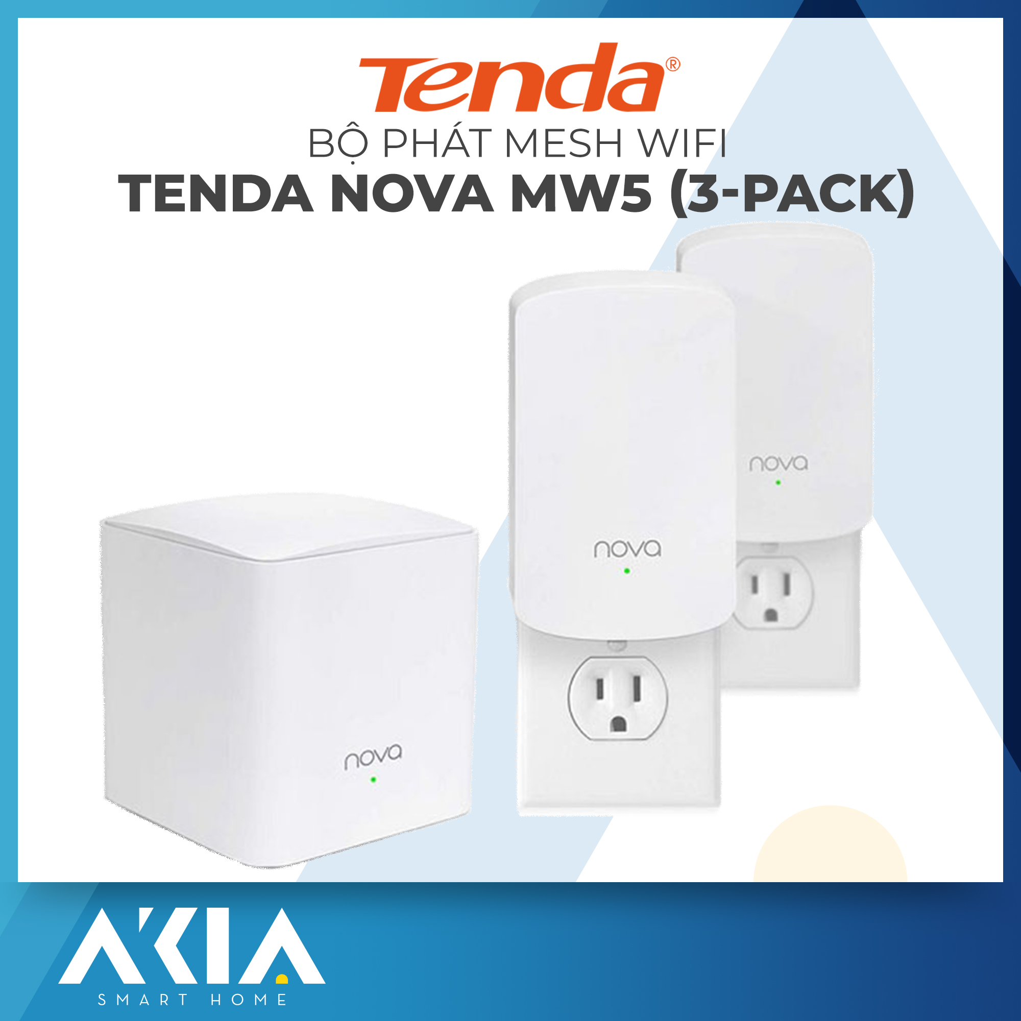 Bộ phát mesh wifi tenda nova mw5 - tốc độ cao 1200mbps, một wifi duy nh ất, phủ sóng wifi toàn nhà, quản lý bằng app