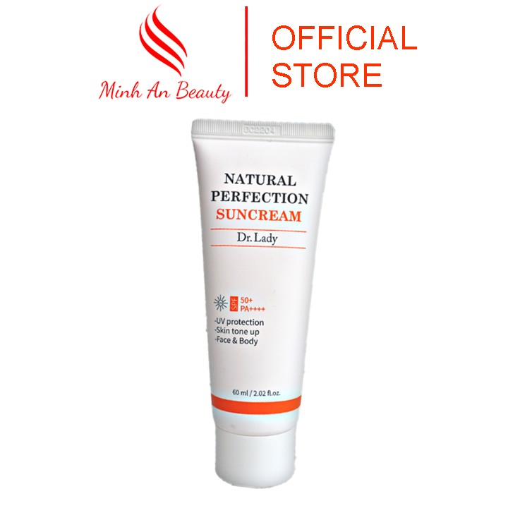 Kem chống nắng nâng tone Dr Lady Natural 60ml Hàn Quốc SPF50+ giúp nâng tone mỏng nhẹ kiềm dầu chống nước