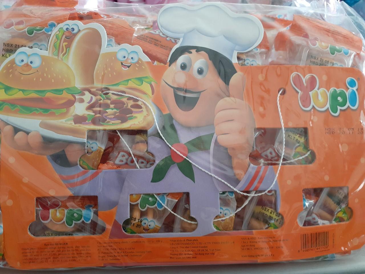[HCM]Combo 6 Dây - 60 cái Kẹo dẻo Yupi Burger - trái cây