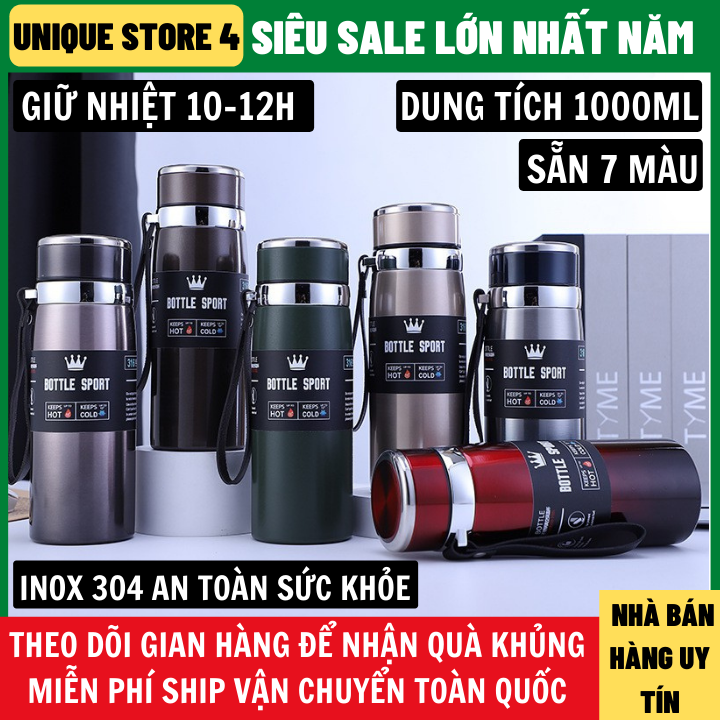 Bình giữ nhiệt Inox Dung Tích 1000ml Giữ Nhiệt 10-12h Inox 304 an toàn với sức khỏe, bình nước giữ nhiệt, ly giữ nhiệt binh nuoc giu nhiet, binh giu nhiệt