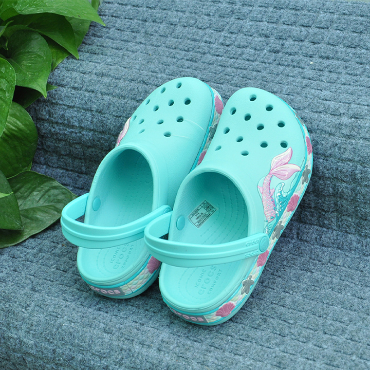 DÉP SỤC CHỐNG HÔI CHÂN -CROCS- FUN LAP DISNEY MERMAIL TRẺ EM HÌNH TIÊN CÁ