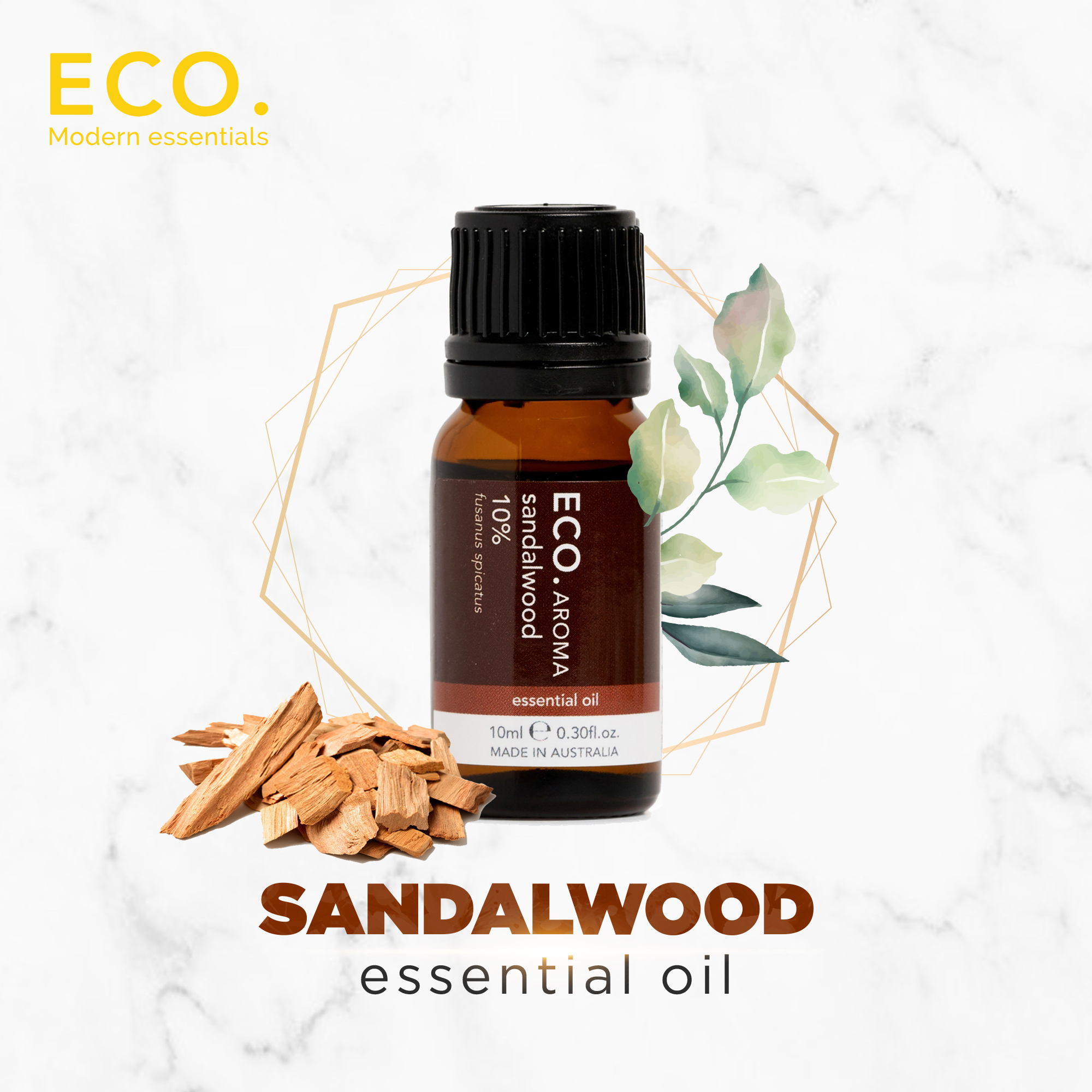 Tinh Dầu Gỗ Đàn Hương Eco Aroma (10%) 10ml | Tinh Dầu Nguyên Chất | Nhập khẩu chính hãng từ Úc