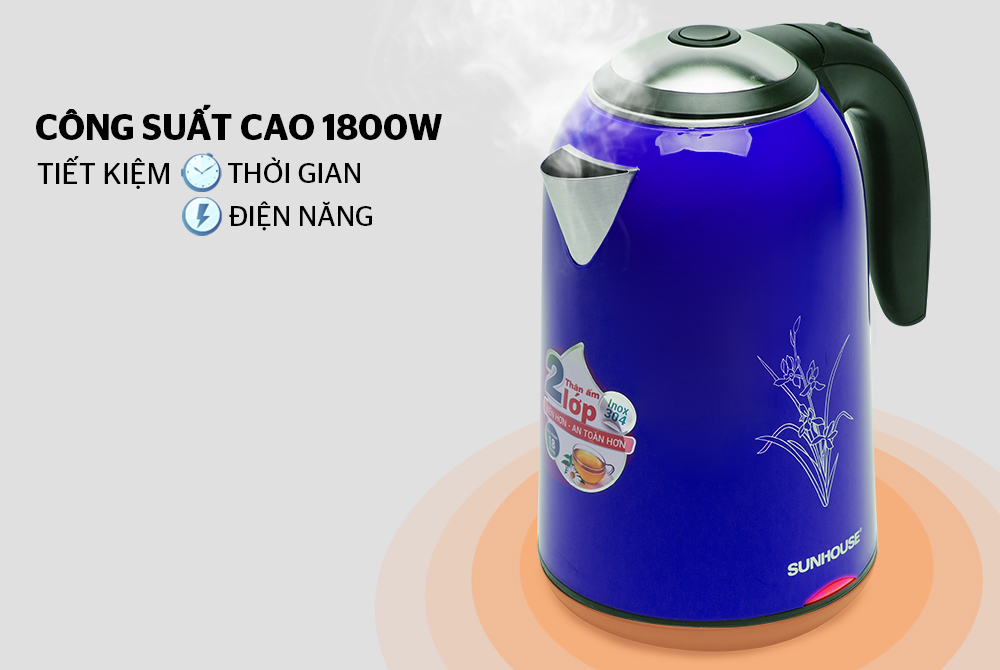 Ấm siêu tốc, bình đun siêu tốc Sunhouse SHD1382 dung tích 1,7l
