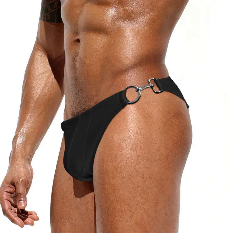 Sexy Bơi Bikini Tóm Tắt Cho Nam Giới Đồ Bơi Kim Loại Khóa Bơi Trunks Đồng Tính Áo Tắm Phù Hợp Với Bãi Biển Quần Short Mini Trượt Seobean 2023