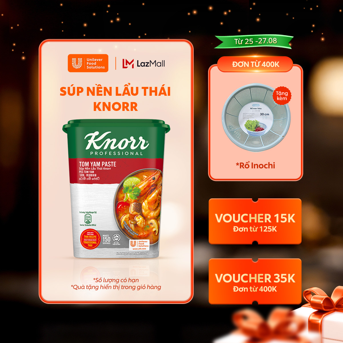 (Bao bì mới) Súp Nền Lẩu Thái Knorr Professional 1.5kg - Chuyên Dùng Cho Nấu Ăn