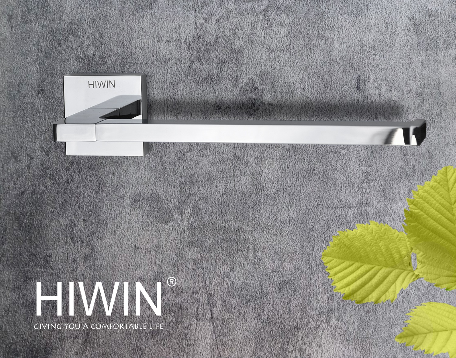 Thanh vắt khăn nhà tắm đồng mạ crom sáng bóng Hiwin Y-1205 kích thước 218x70x45
