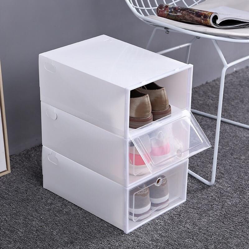 Hộp Đựng Giày Dép cứng cáp size lớn chịu tải 4kg, Tủ Ghép, Kệ Giày, Tủ Lắp Ráp Bảo Quản Giày Nắp Nhựa Cứng