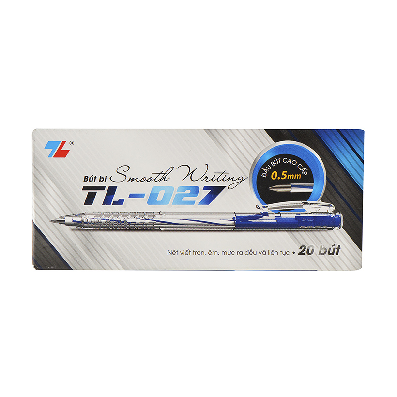 Bút bi thiên long tl-027 - 0.5mm - hộp 20 bút