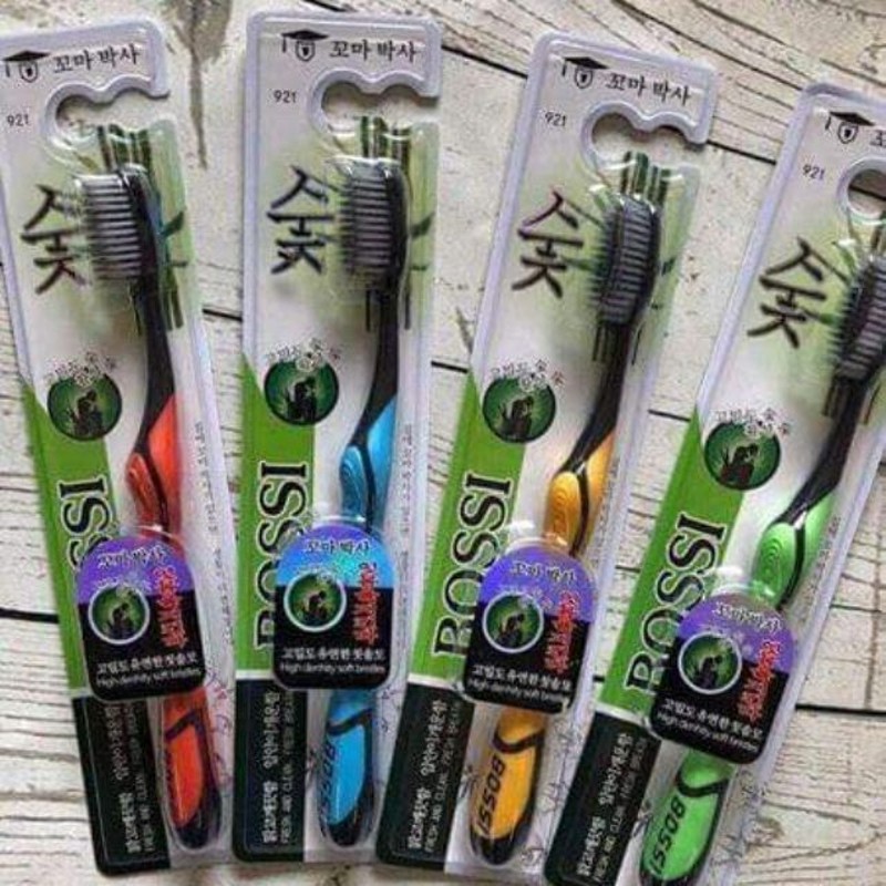 5 cái Bàn Chải Đánh Răng Than Tre Hoạt Tính BOSSI Siêu Mềm Giảm Ê Buốt Nhập Khẩu Hàn Quốc