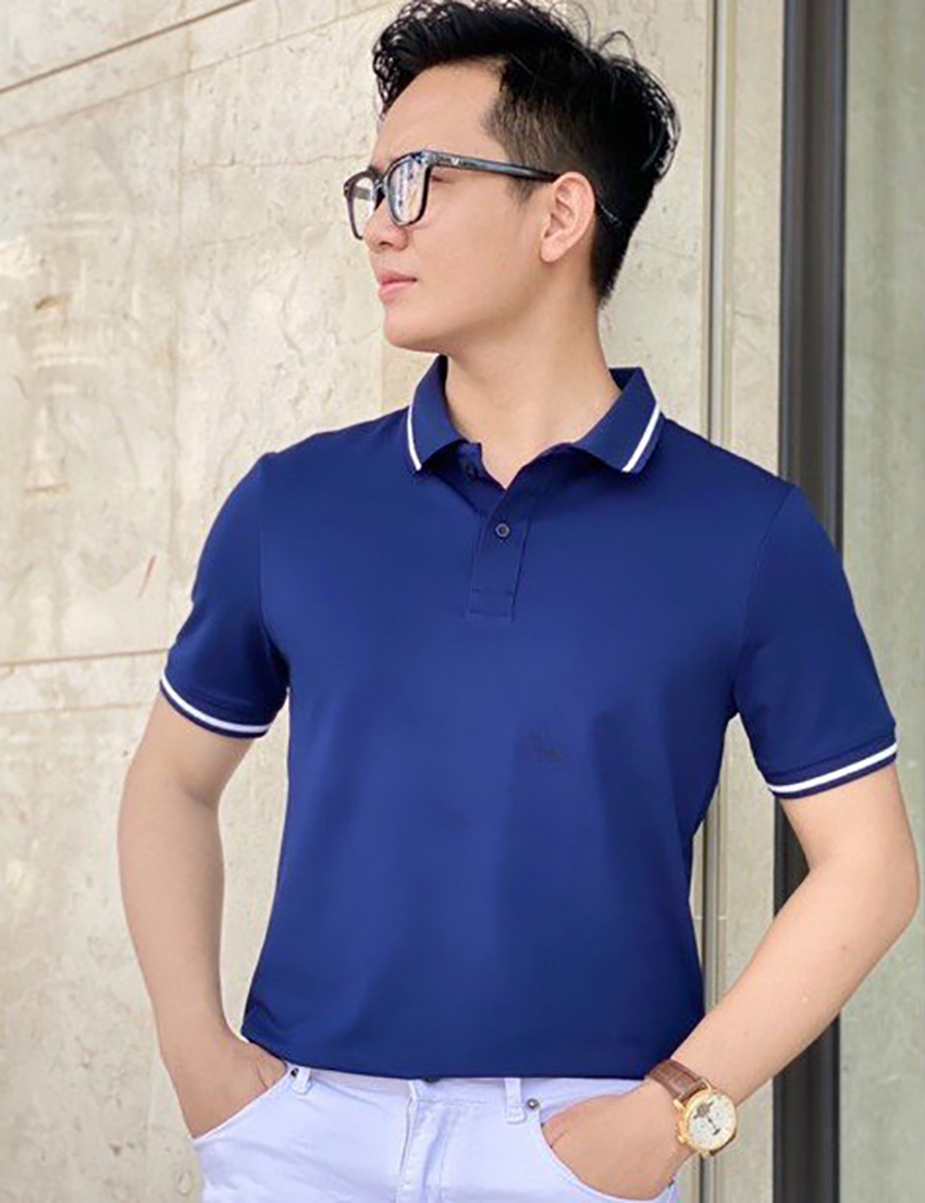 Áo thun nam POLO PHỐI VIỀN vải thun mát lạnh chất vải cotton 4 chiều cao cấp-PLOVIEN211