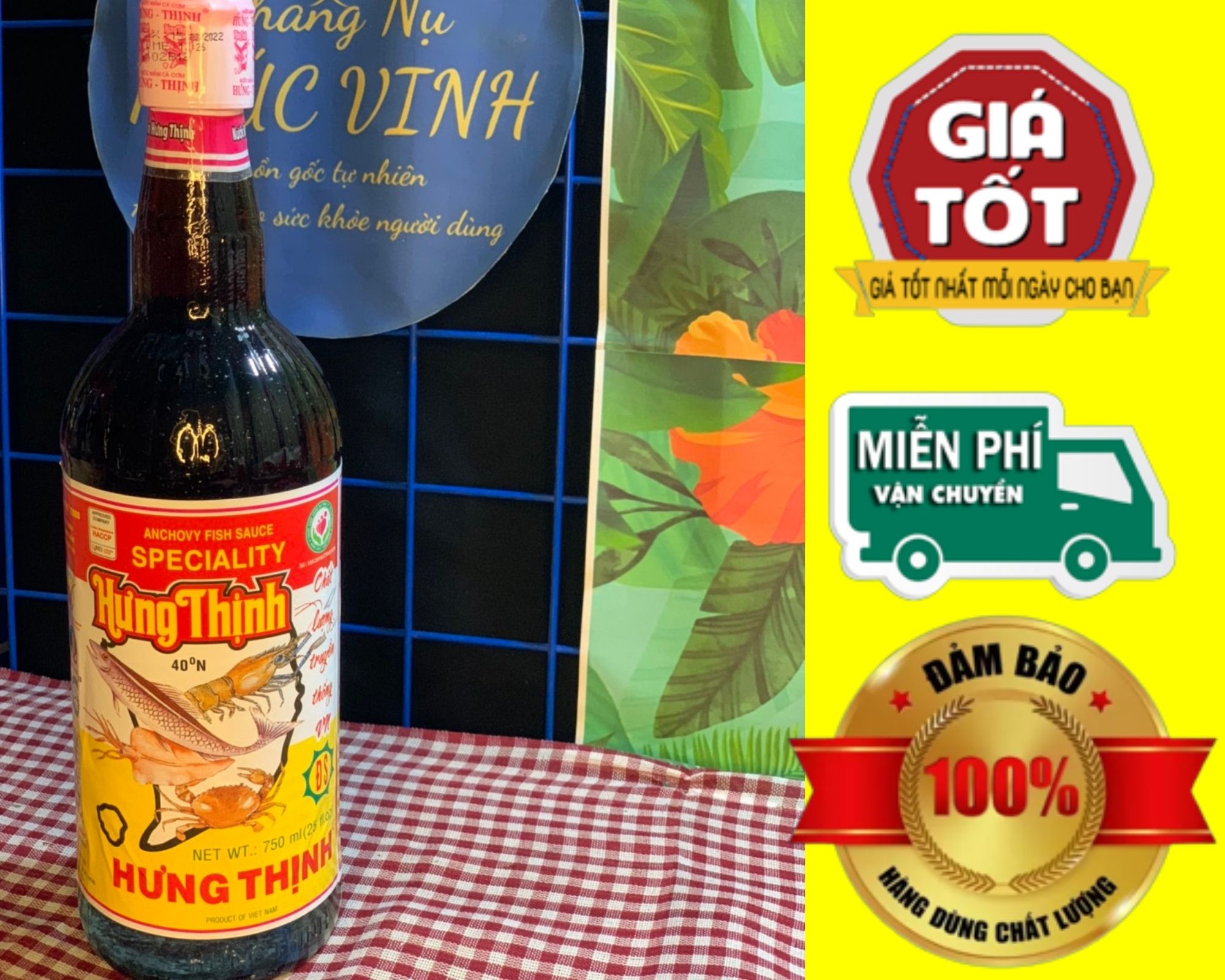 Nước mắm hưng thịnh chai sành 750 ml -40 độ đạm -cực phẩm trong làng nước mắm ăn sống