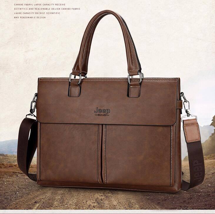 [HCM]BẢO HÀNH 10 NĂM HÀNG NHẬP Cặp da nam công sở I Cặp da công sở I Cặp công sở nam I Túi xách nam công sở I Túi xách laptop nam I Túi xách da nam Cặp JEEP BULUO DA CAO CẤP ĐỰNG LAPTOP 15 INCH LOẠI 1 - ChiChi Fashion