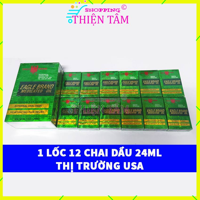 (USA) 12 Chai Dầu Xanh 2 Nắp Nội Địa Mỹ 24ml (Cam kết hàng thiệt)