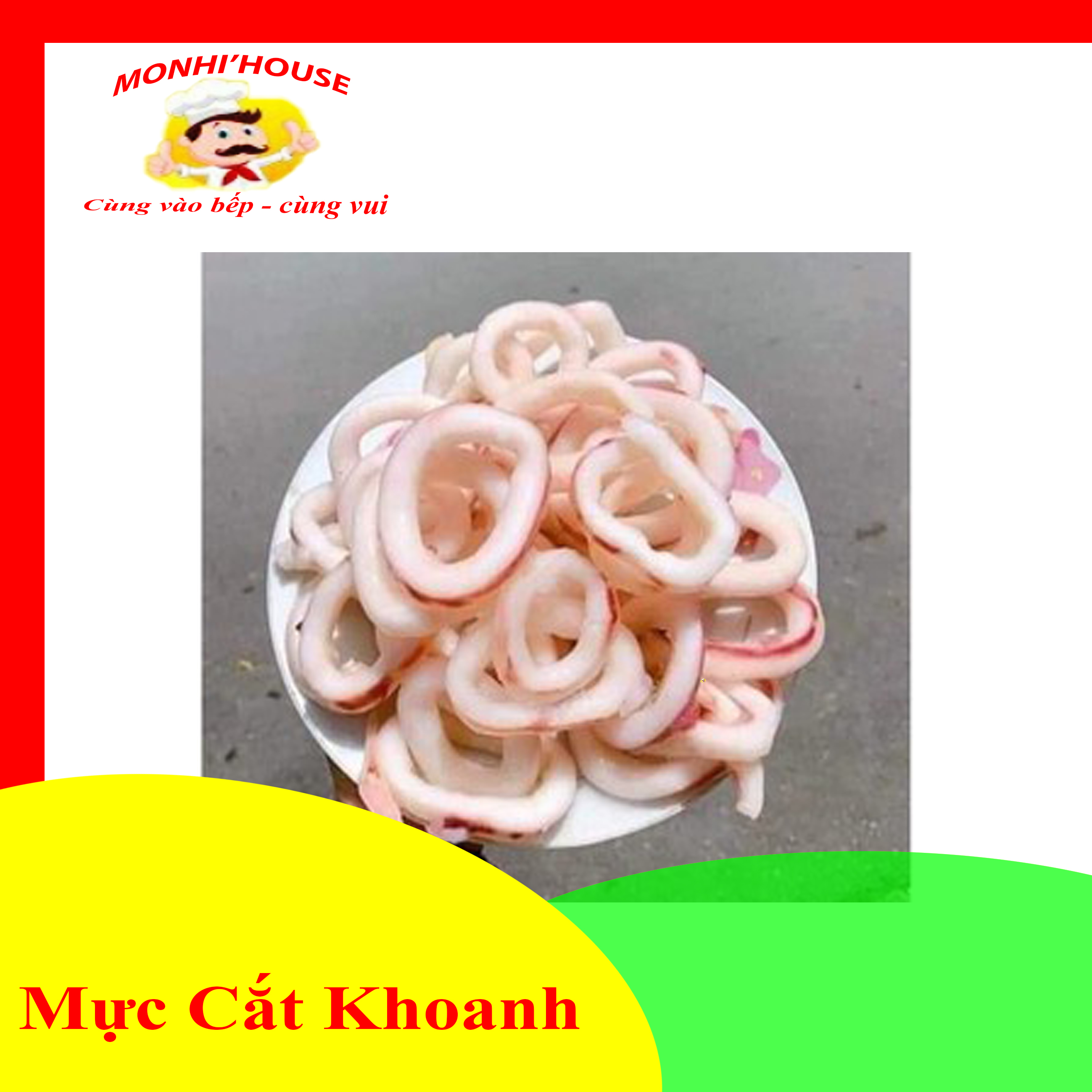 1Kg Mực Ống Cắt Khoanh Đ.ông lạnh