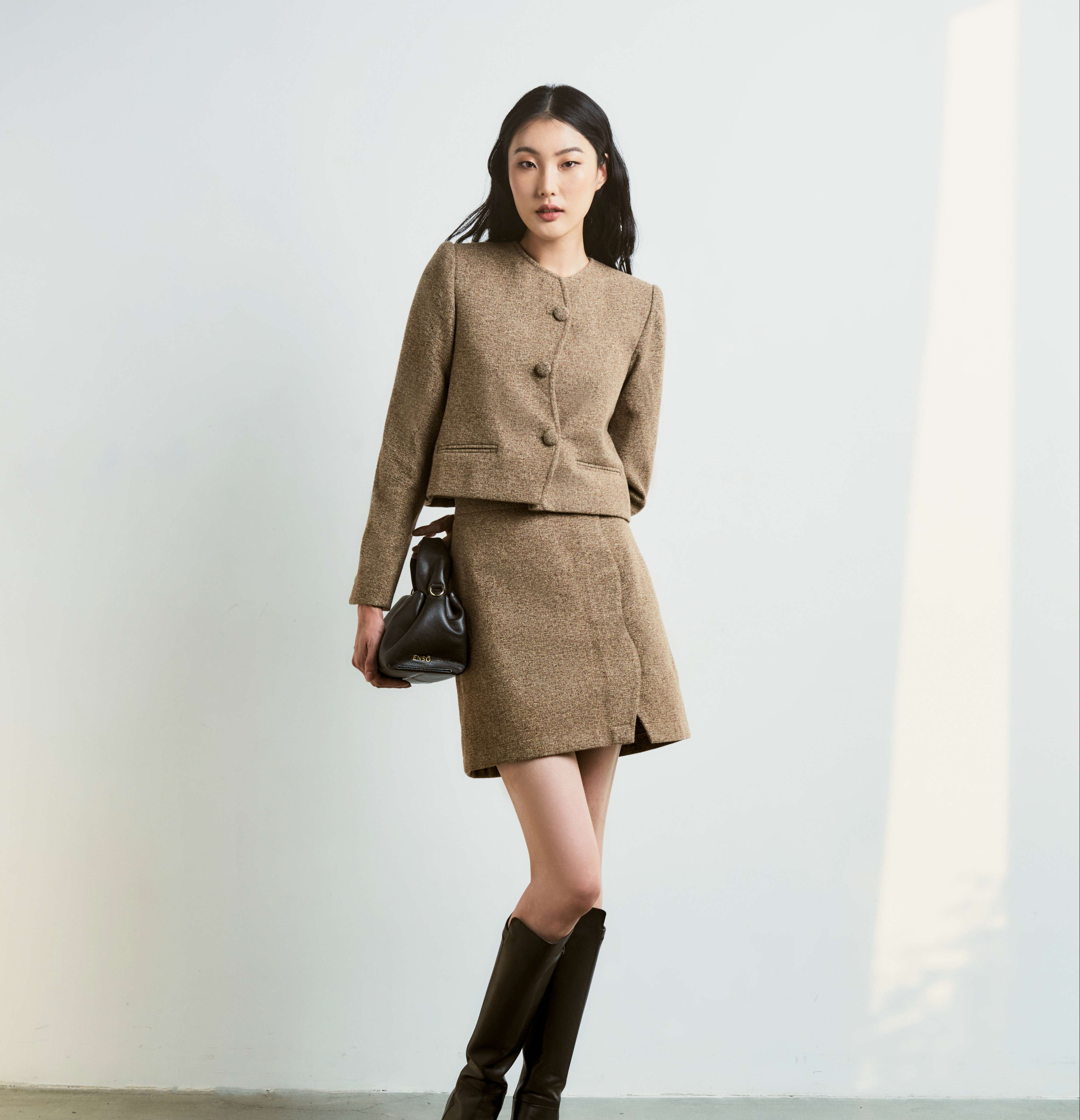 ƯỚM Set Điệu chất liệu dạ màu nâu