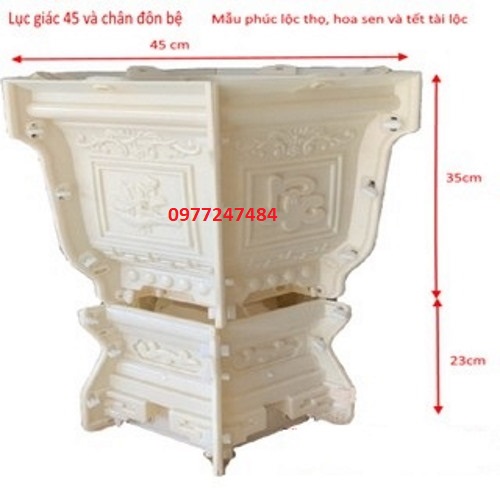 KHUÔN ĐÚC CHẬU ABS LỤC  GIÁC 45 VÀ CHÂN ĐÔN BỆ
