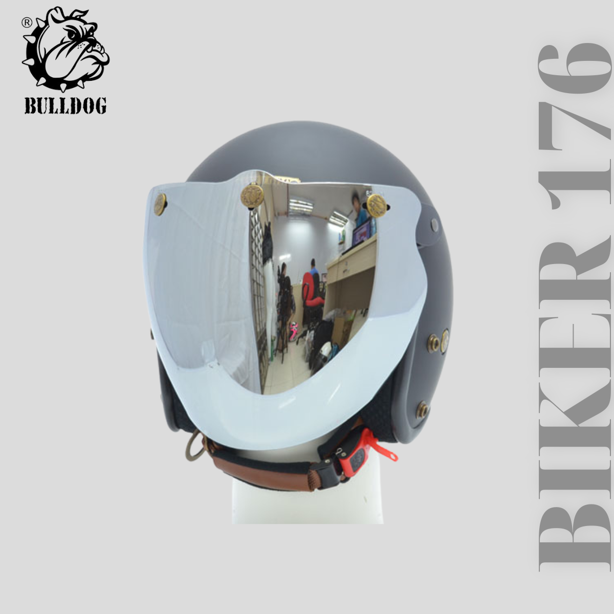 Kính chắn gẵn mũ bảo hiểm 3 4 Bulldog Eagle - Bảo hộ xe máy BIKER 176