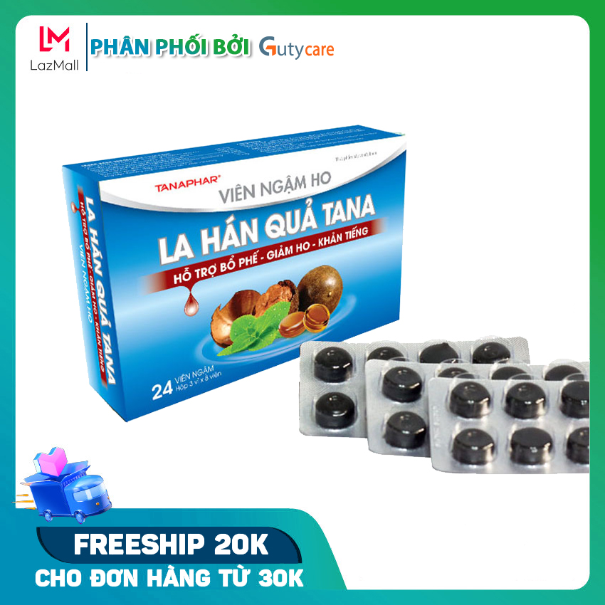 Viên Ngậm Ho khản tiếng La Hán Quả hỗ trợ làm giảm ho bảo vệ sức khỏe - Hộp 24 viên