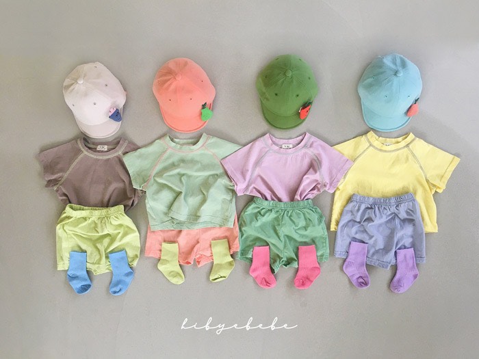 Bộ đồ tay ngắn phối màu cho bé