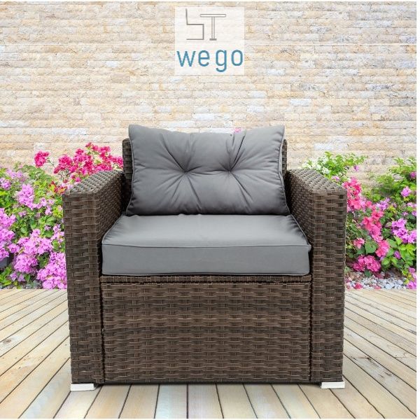 Wego ghế sofa mây nhựa ngoài trời/ ghế sofa sân vườn//outdoor furniture rattan sofa rattan chair garden outdoor chair