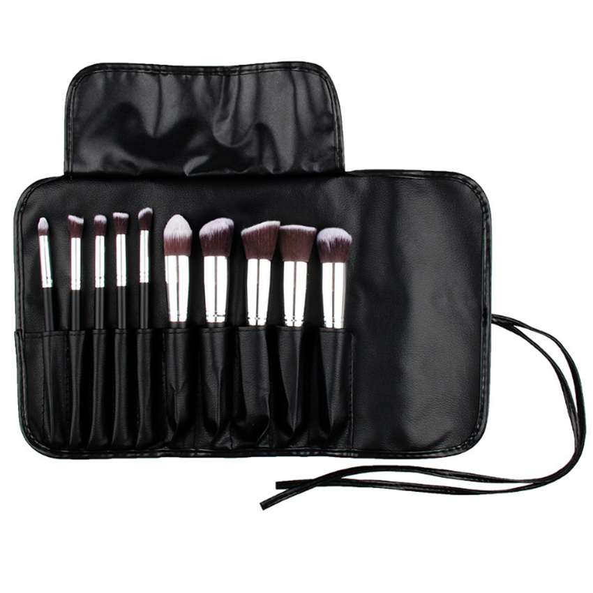 [HCM]Cọ trang điểm 10 món kèm bao da bảo vệ Pro Comestic Makeup Sets