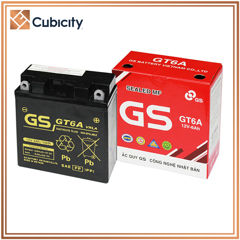 Bình ắc quy GS đỏ GT6A 12V-6Ah