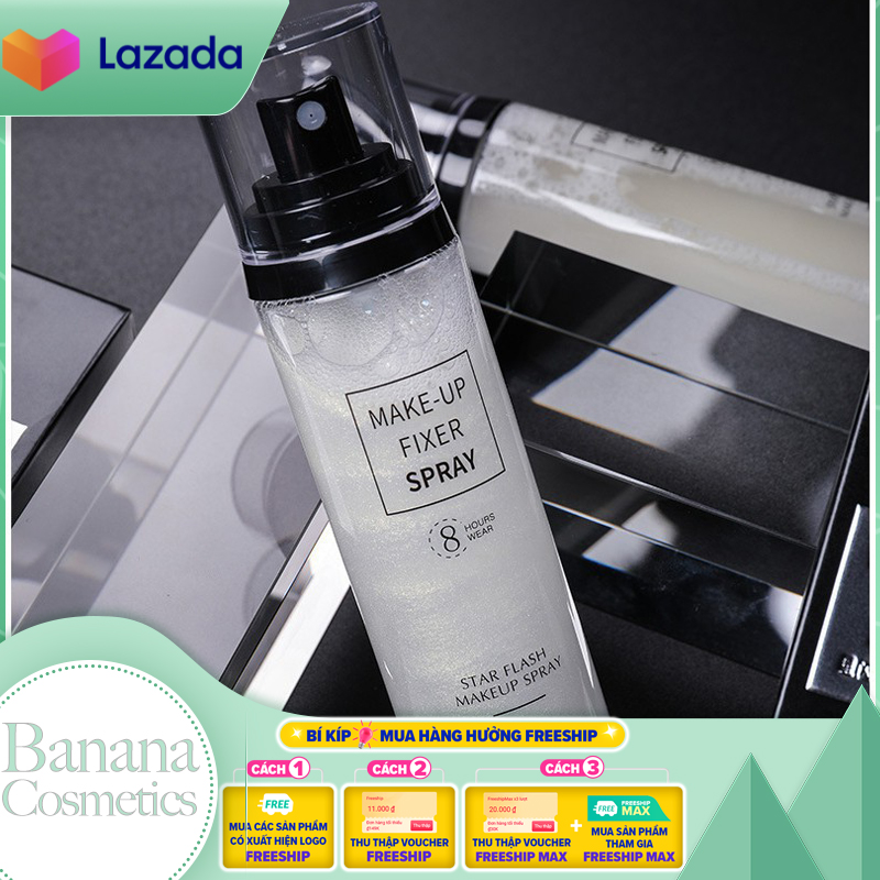 Xịt Nhũ Khóa Trang Điểm Star Flash Make Up Spray 8 Hours Wear | Xịt khoá make up giữ lớp nền lâu trôi suốt nhiều giờ liền mà không bị xuống tone nền, xịt giữ ẩm, kìm dầu suốt 12h.
