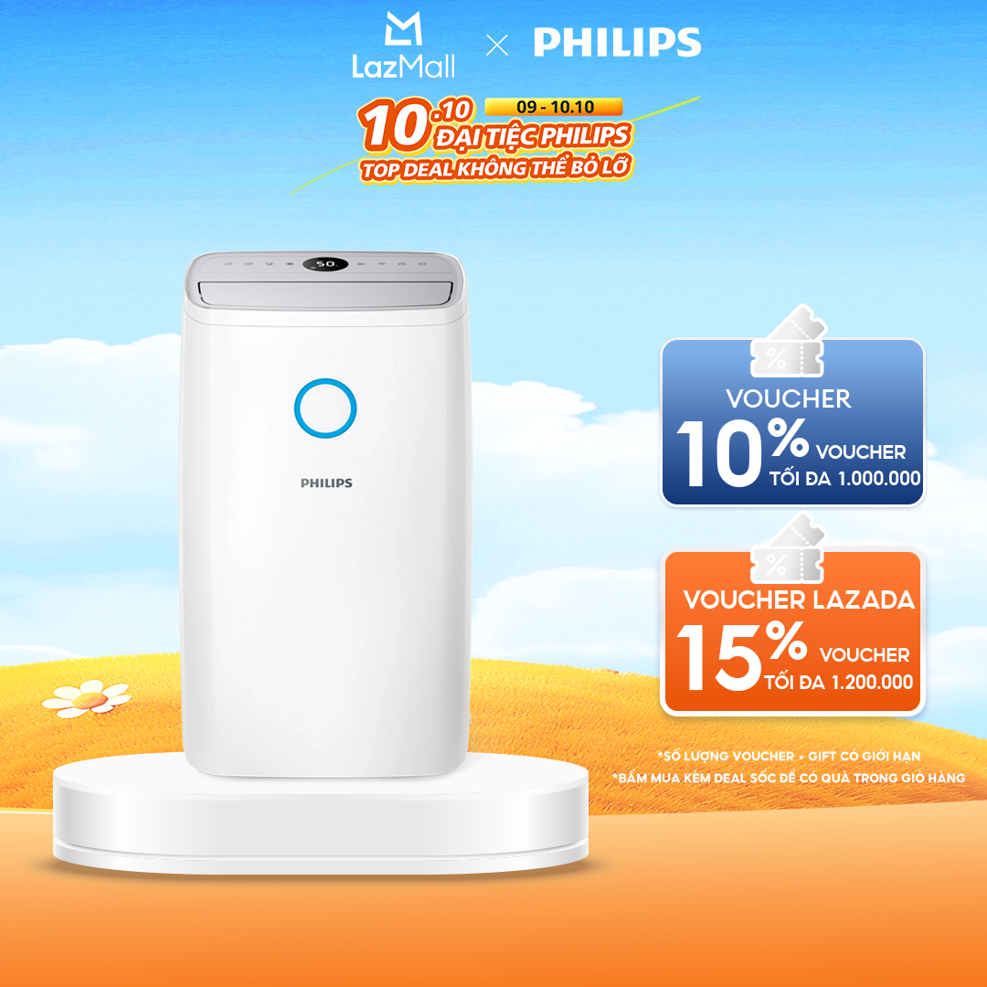 Máy Hút ẨM Không Khí Philips DE3306/11 |lên đến 34,3 lít/ngày - Hàng Chính Hãng