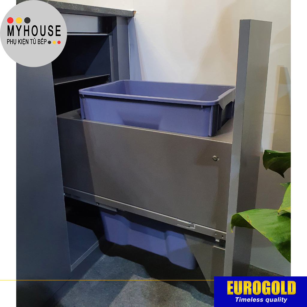 Thùng đựng rác tủ bếp gắn cánh, âm tủ, thùng rác mini, phụ kiện tủ bếp Eurogold
