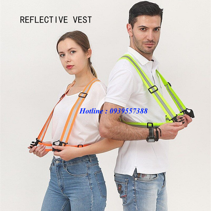 Dây đai phản quang, áo dây thun phản quang 3m nam nữ đi phượt/ đi xe máy/ đạp xe đạp/ tập thể dục đi bộ , chạy bộ ban đêm