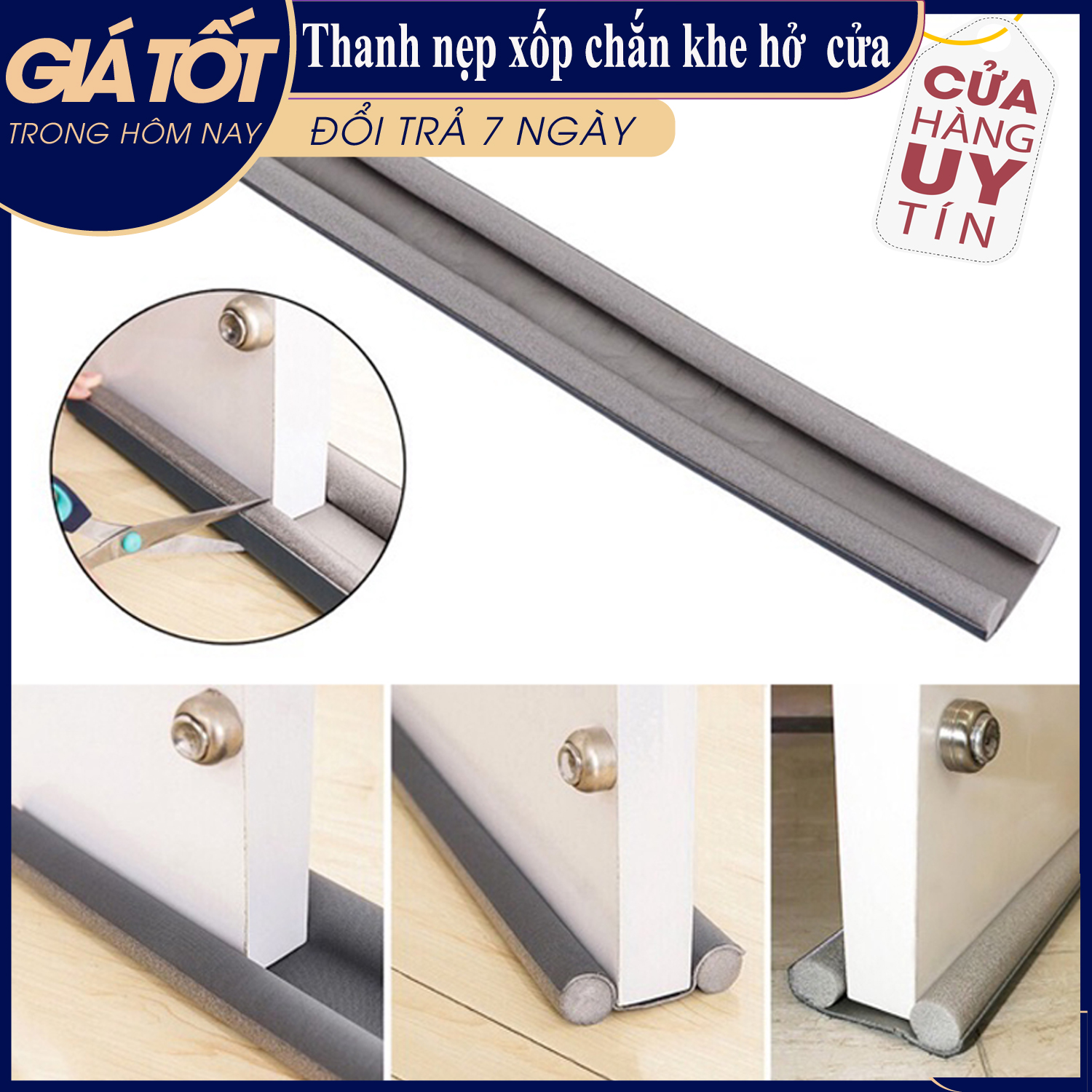[ Hàng Mới ] Xốp Chặn cửa thông minh,thanh xốp chắn cửa - Thanh Nẹp Xốp Chặn Khe Cửa - Ron, Đệm Cửa - Chống Ồn, Chống Thoát Hơi Máy Lạnh, Chống Bụi, Ngăn Côn Trùng, Chống Kẹt Tay