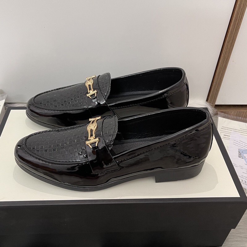 ( Kèm Ảnh ) Giày lười da nam vân bóng kiểu dáng cực đẹp hàng nhập phong cách