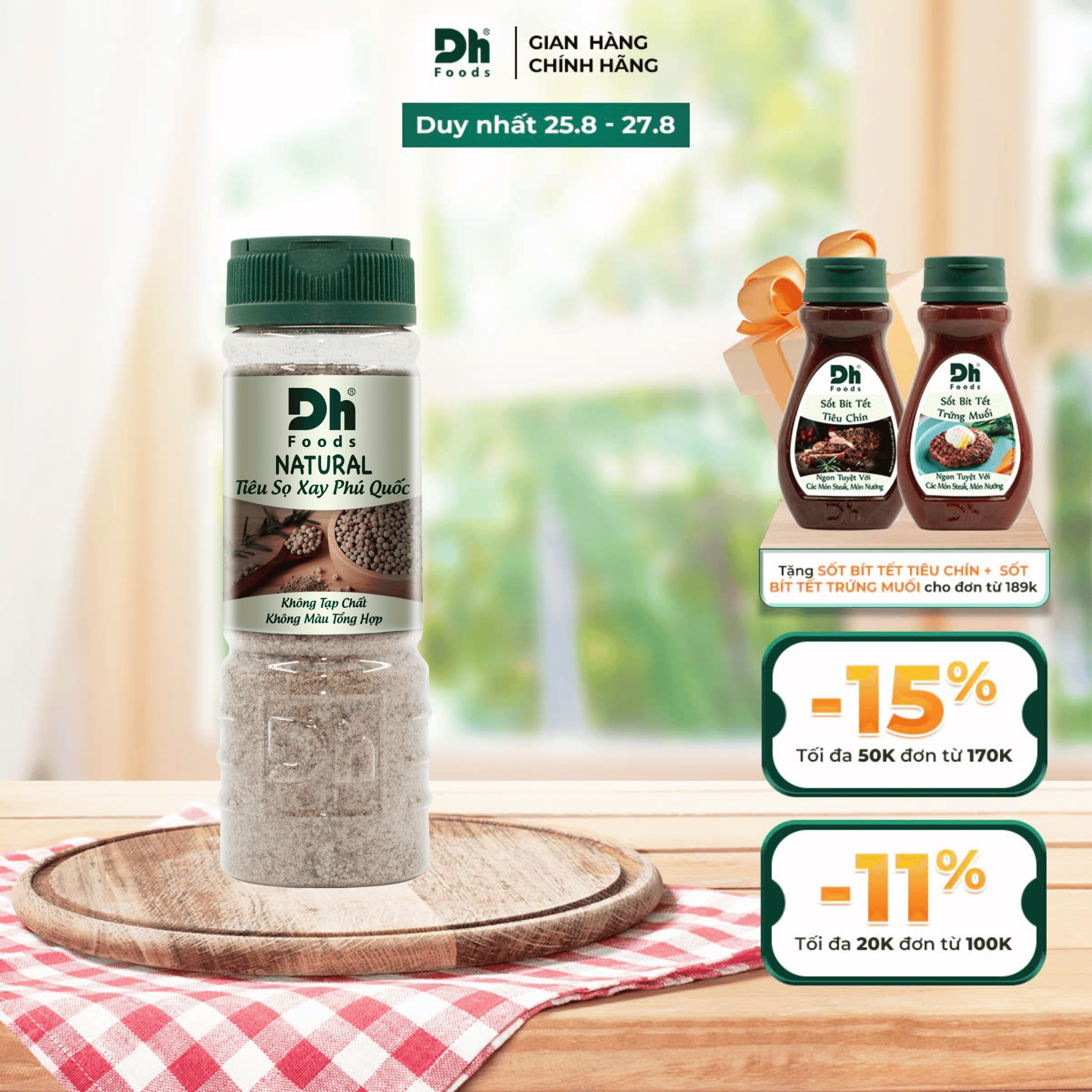Natural Tiêu sọ xay Phú Quốc 80gr Dh Foods