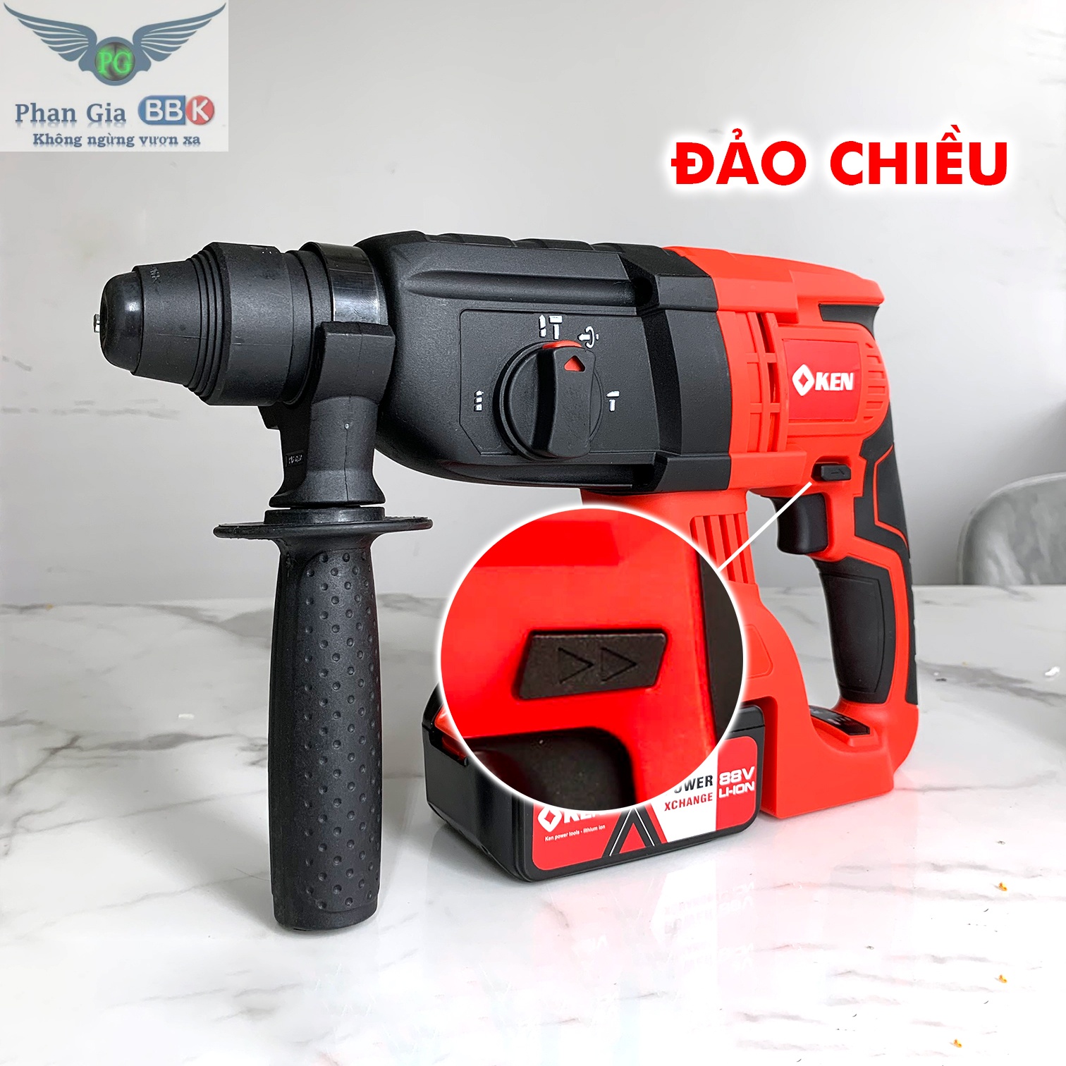 Máy khoan bê tông ken 88v - không chổi than - pin 10 cell - máy đục bê tông ken