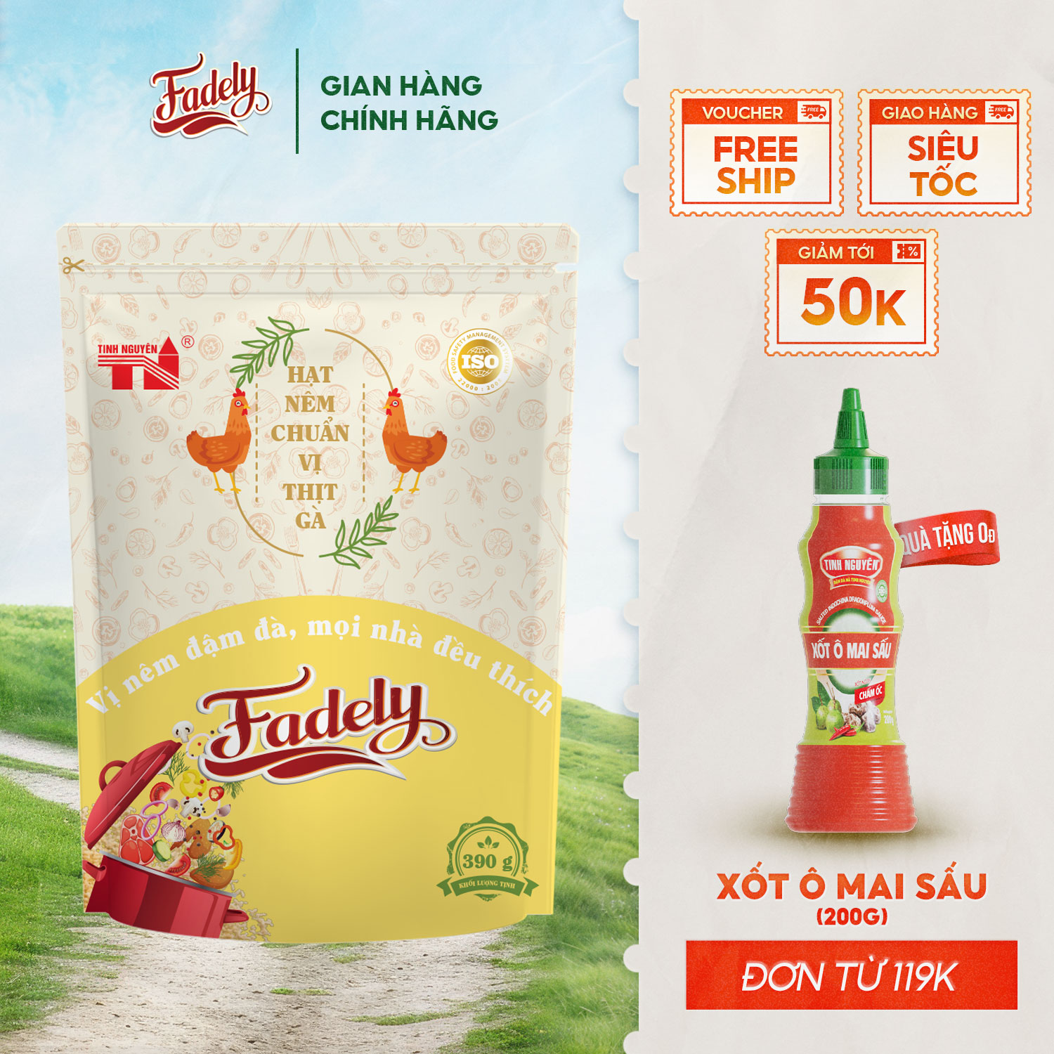 Hạt nêm fadely vị thịt gà