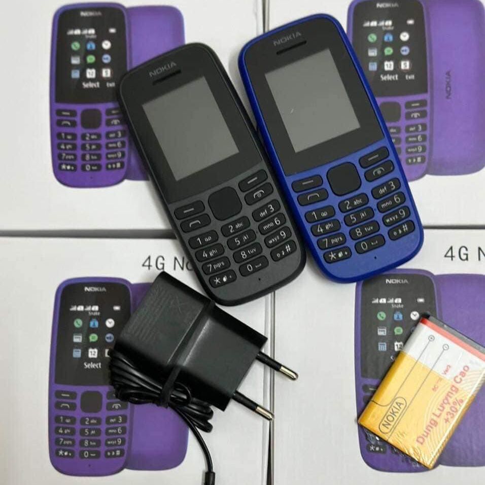 Điện thoại Nokia 105 sóng 4G 2 Sim , Điện Thoại Main Zin 100% Loa To Sóng Khoẻ Pin 1200Mah