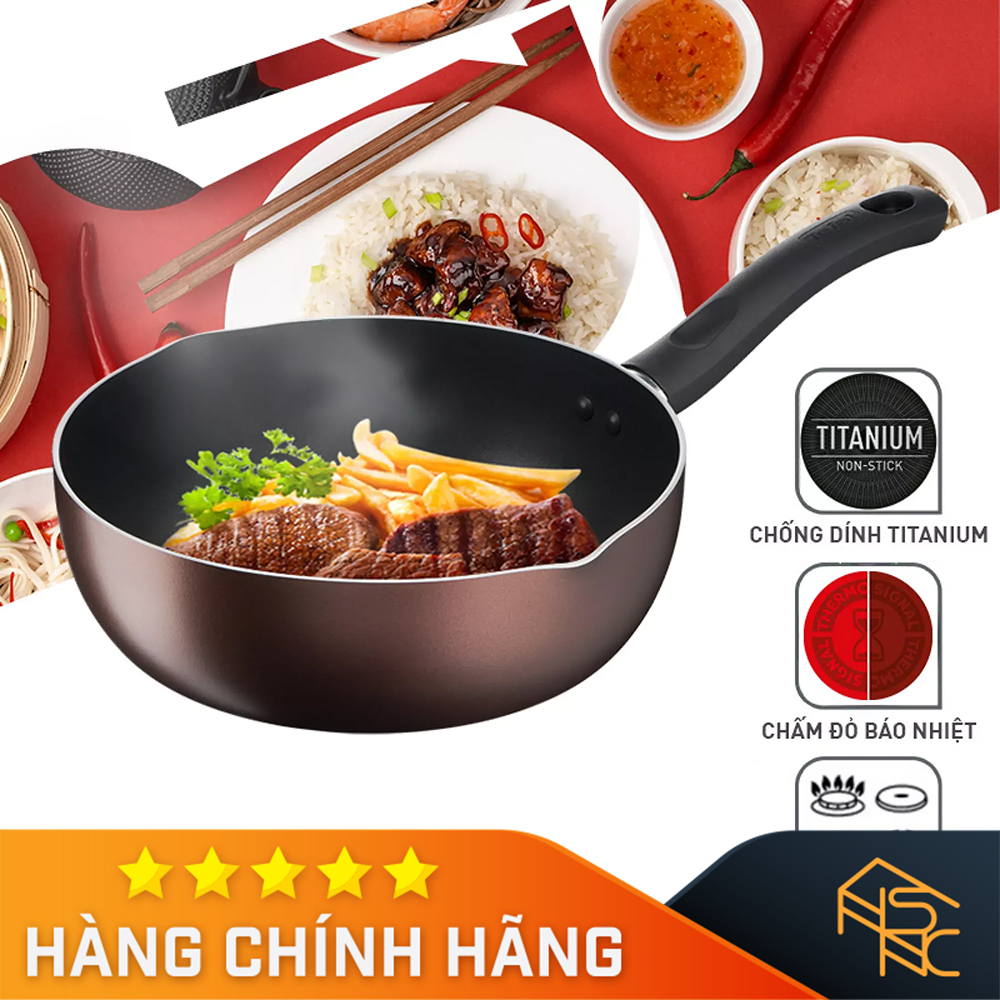 Chảo lòng sâu chống dính bếp từ 24cm Day by Day - Thương hiệu Pháp