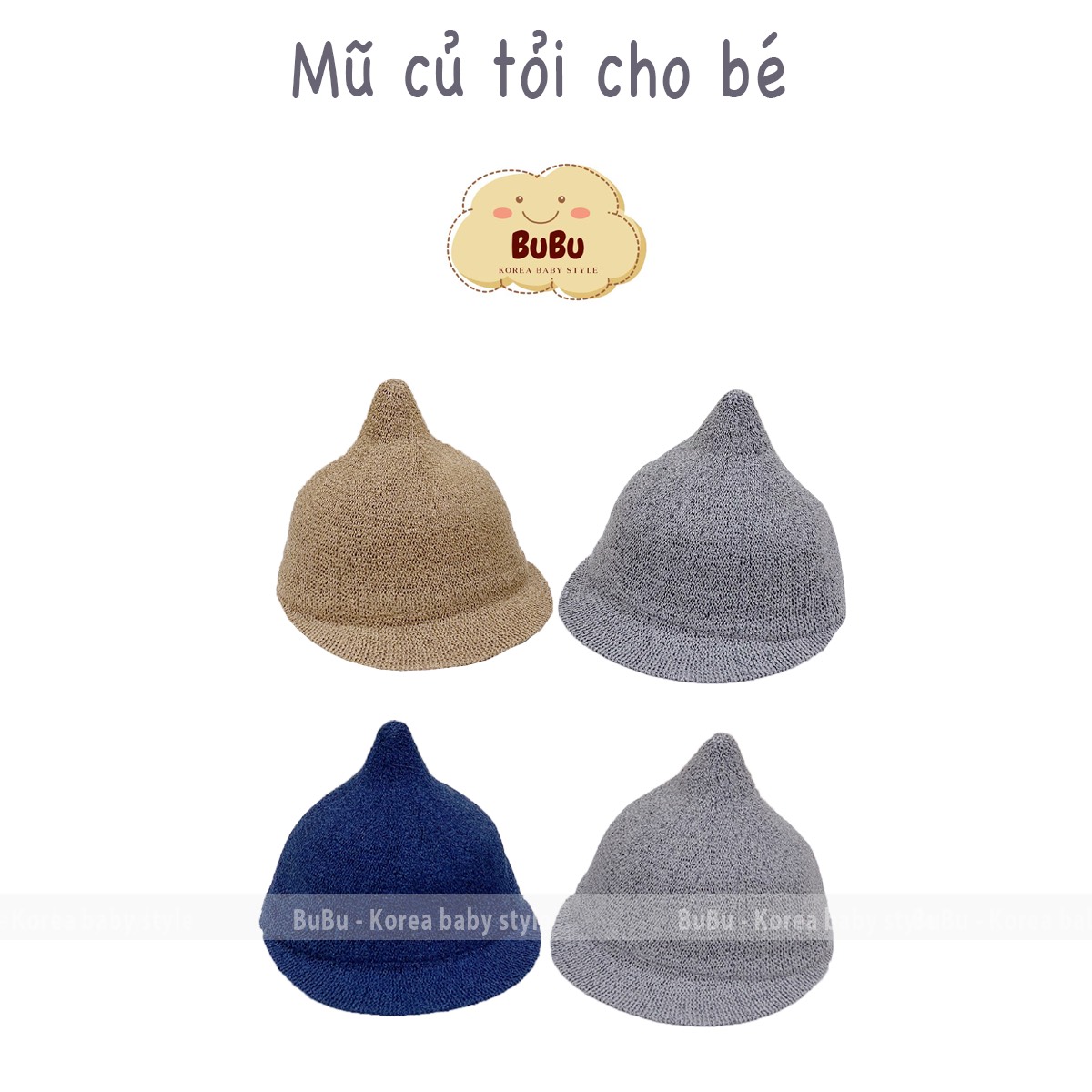 Mũ củ tỏi cho bé siêu đáng yêu cho bé trai bé gái