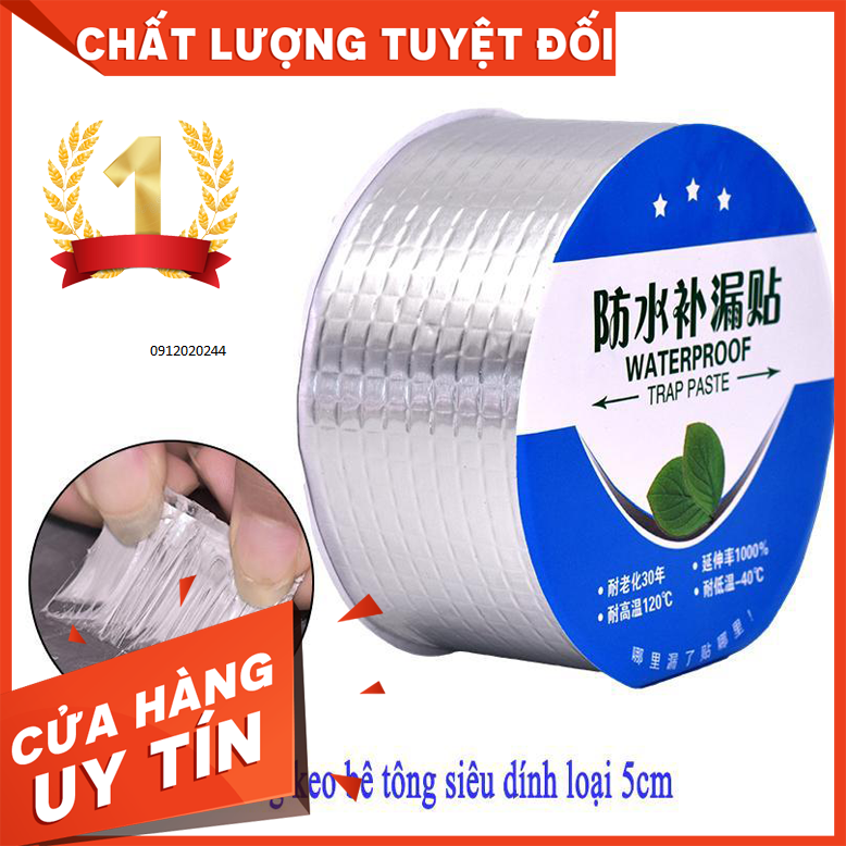 Băng Keo Chống Thấm, Băng Keo Chống Dột Chuyên Dụng loại 10cm dài 5m Siêu Dính Chuyên Dán chống thấm SUNET  nhật bản 5cmx5m