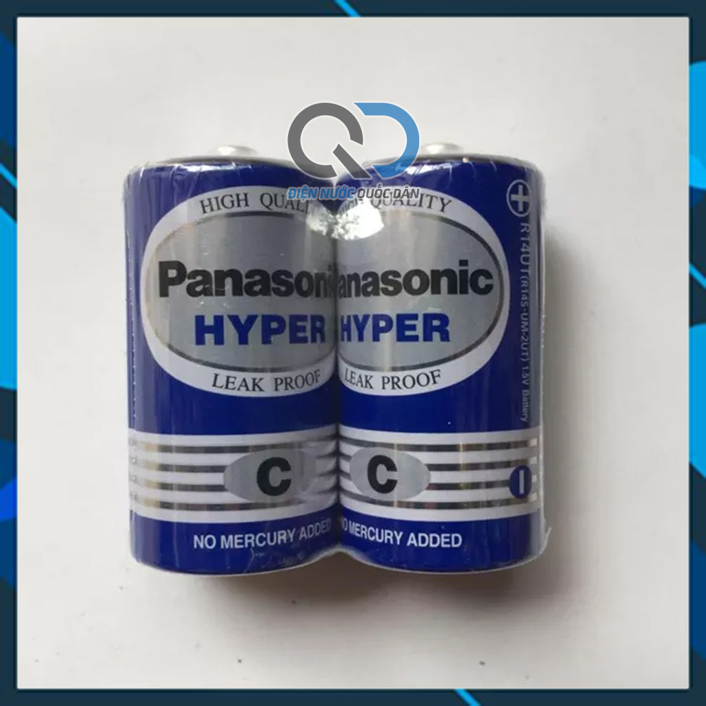 Vỉ 2 viên pin trung panasonic hyper c r14ut/2s