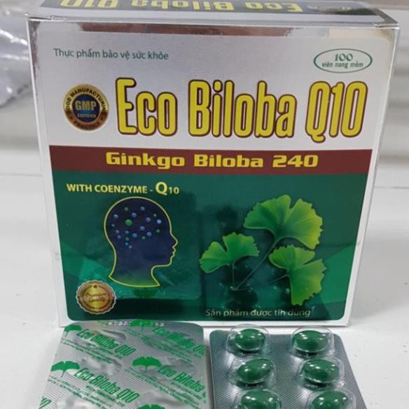 [HCM]Eco biloba Q10 Viên uống bổ não HOẠT HUYẾT DƯỠNG NÃO (Ginkgo Biloba 240)