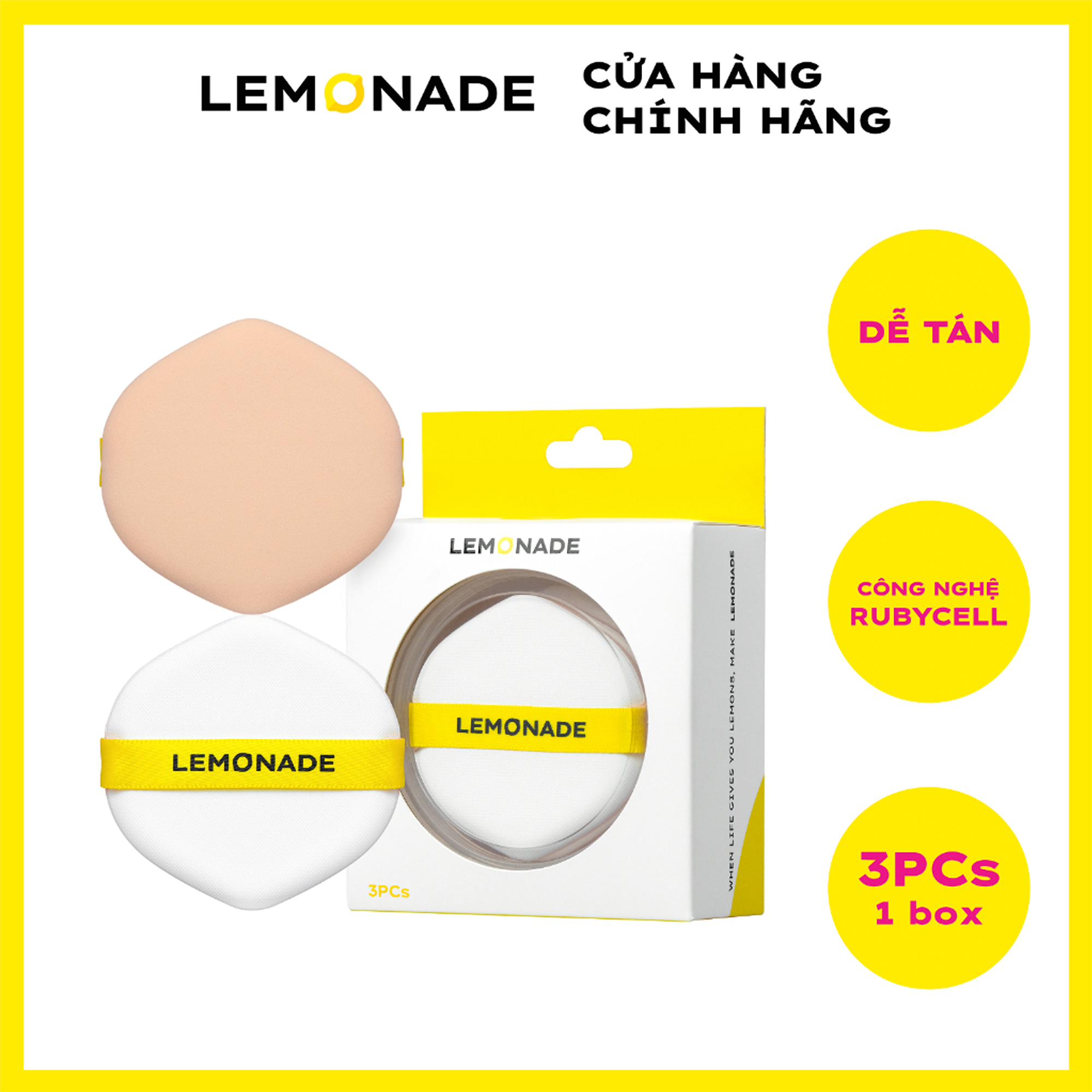 Lemonade Cushion Puff Set - 3pcs