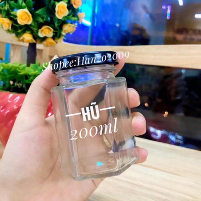 Hũ thuỷ tinh lục giác 100ml nắp thiếc cho bé