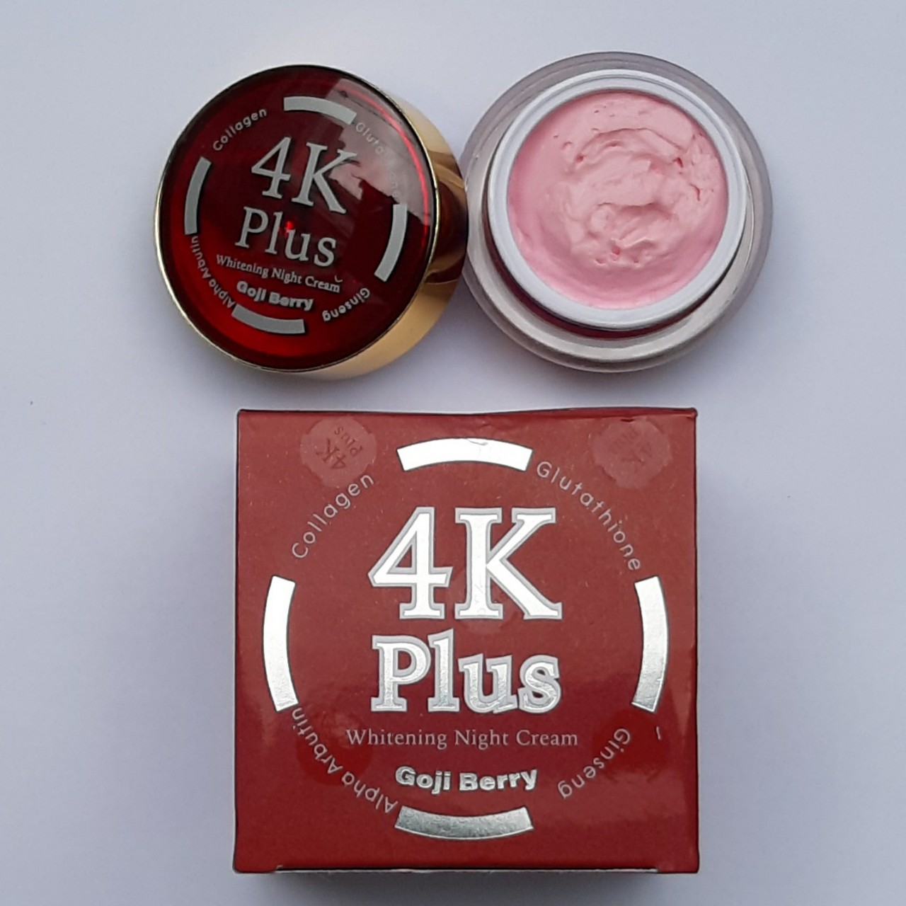 [Giảm Mụn mờ thâm] Kem Dưỡng Trắng Da ngừa Mụn kháng khuẩn Ban Đêm 4K Plus Whitening Night Cream Goji Berry 20g