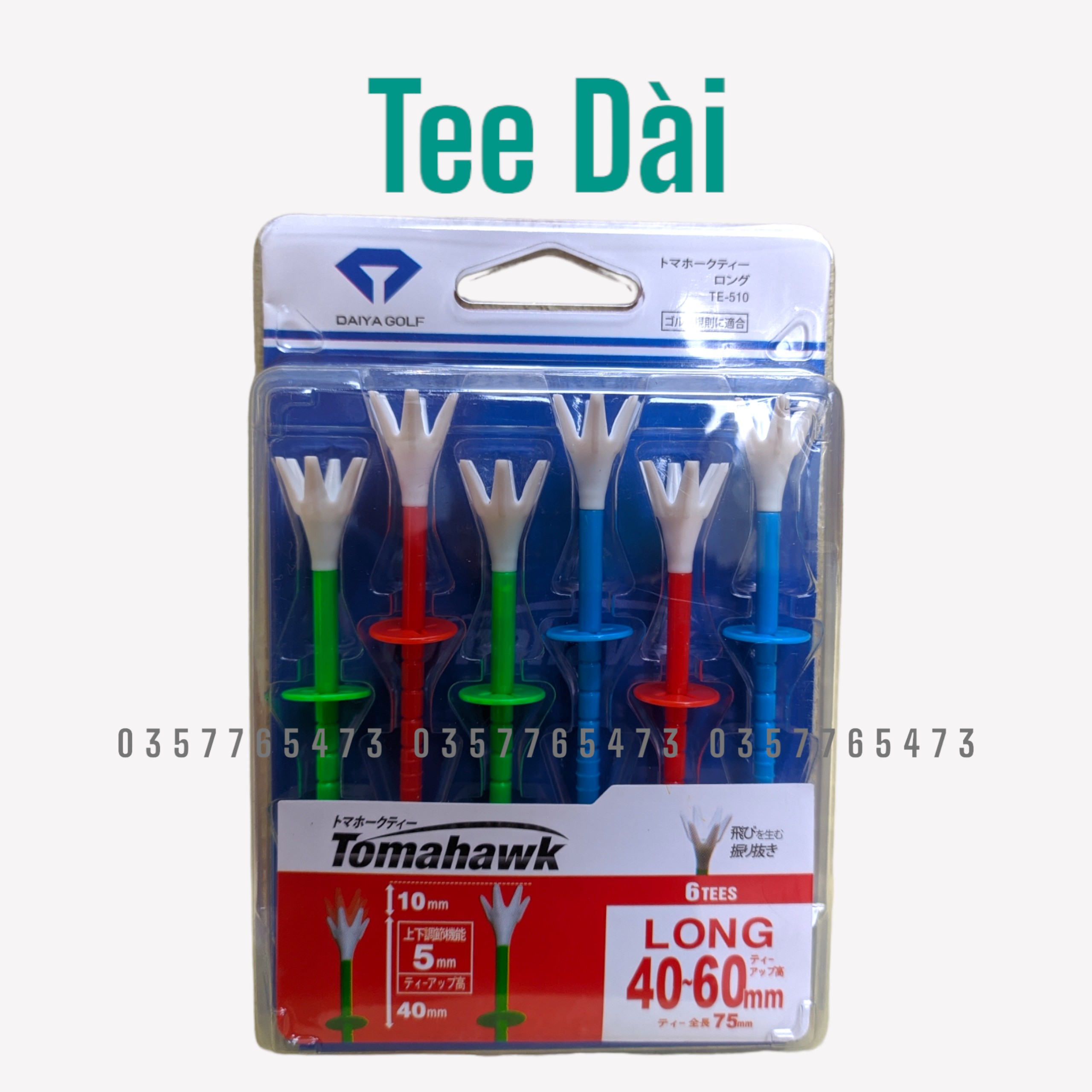 Tee chơi golf chính hãng Tomahawk mẫu mới 2023 - Điều chỉnh được độ cao
