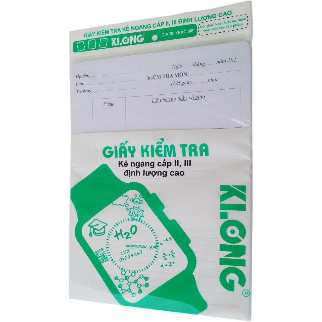 Giấy kiểm tra cấp II, III KLong dlg cao B5; MS 277 - khách sỉ ib