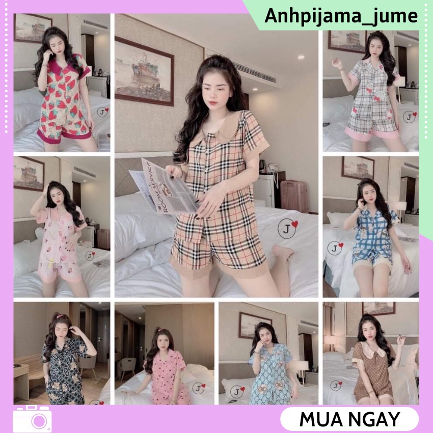 Bộ lụa quần đùi SIÊU HOT Bộ ngủ pijama lụa mango cao cấp tay cộc quần đùi, mẫu mới năm nay