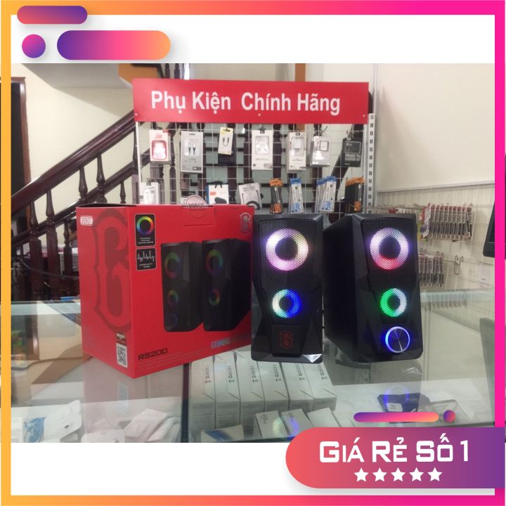 Loa vi tính Gaming ROBOT RS200 Thiết kế cho game thủ hiệu ứng đèn LED RGB chất âm HD chất lượng cao - Bảo hành 12 tháng